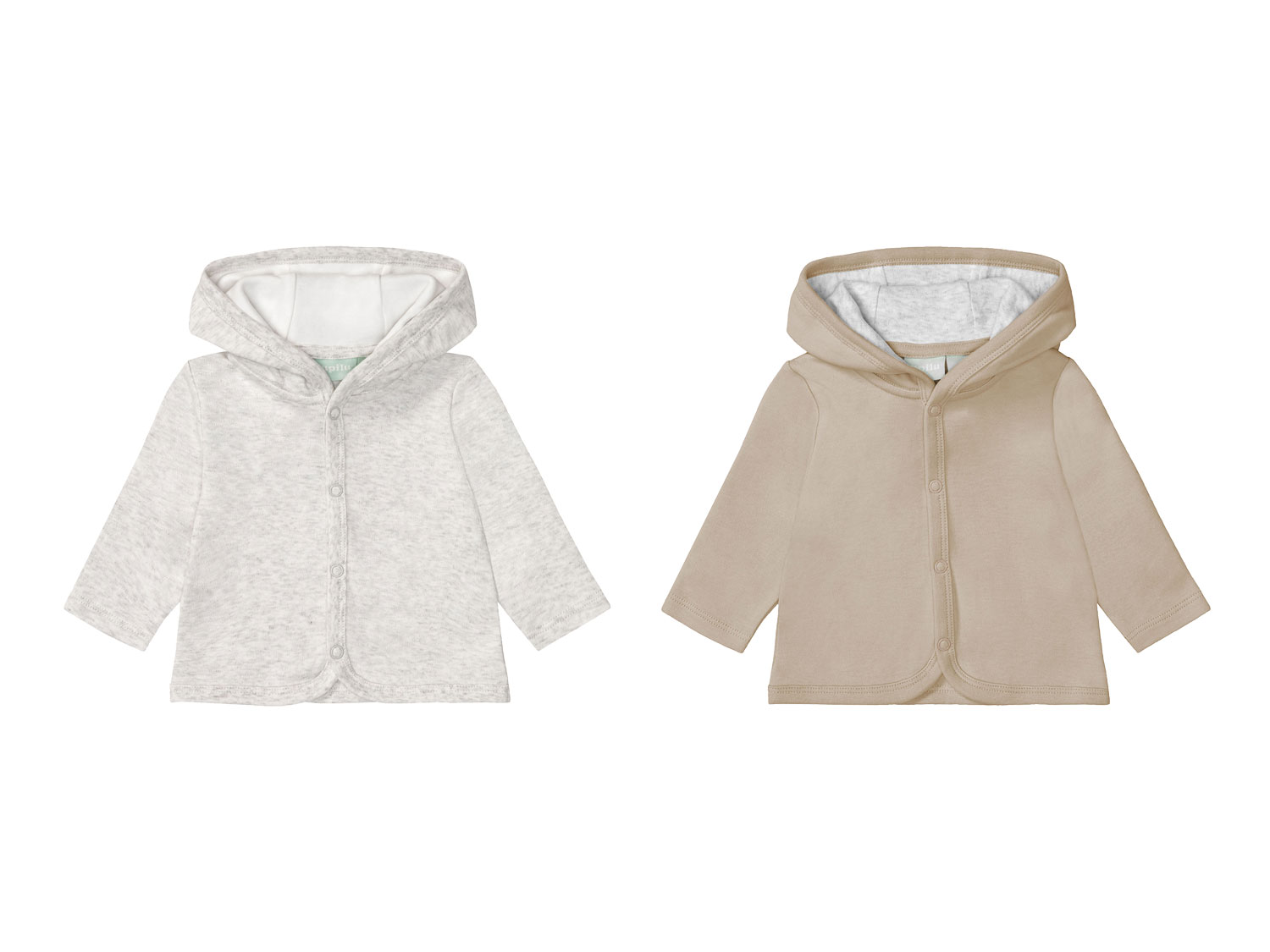 lupilu® 2 Baby Jäckchen (86/92, hellgrau/beige) | 04055334545020