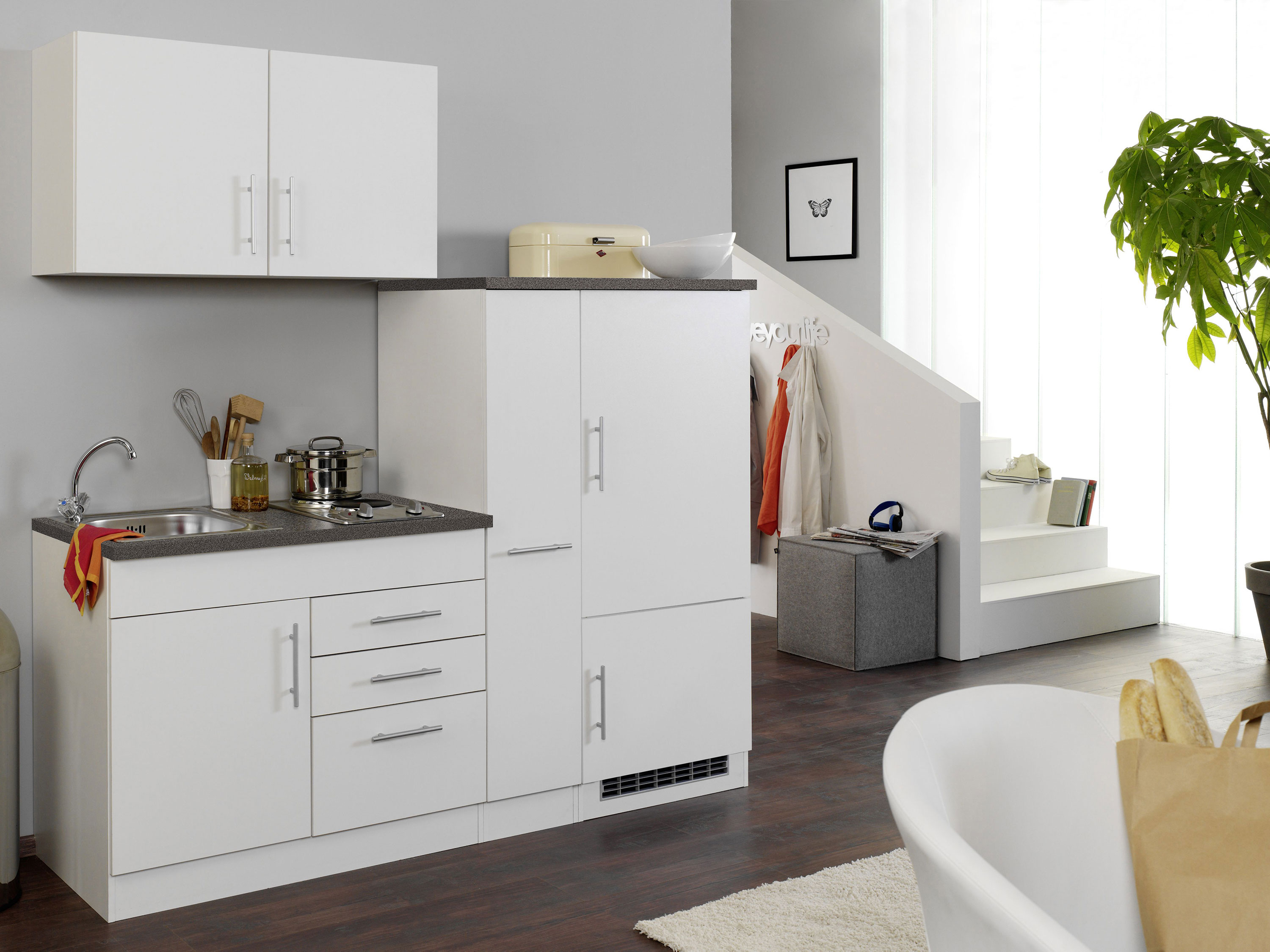 HELD Single Küche Torino 100/120/160/180/190/210cm (Weiß, Breite 190cm) | 04251639433882