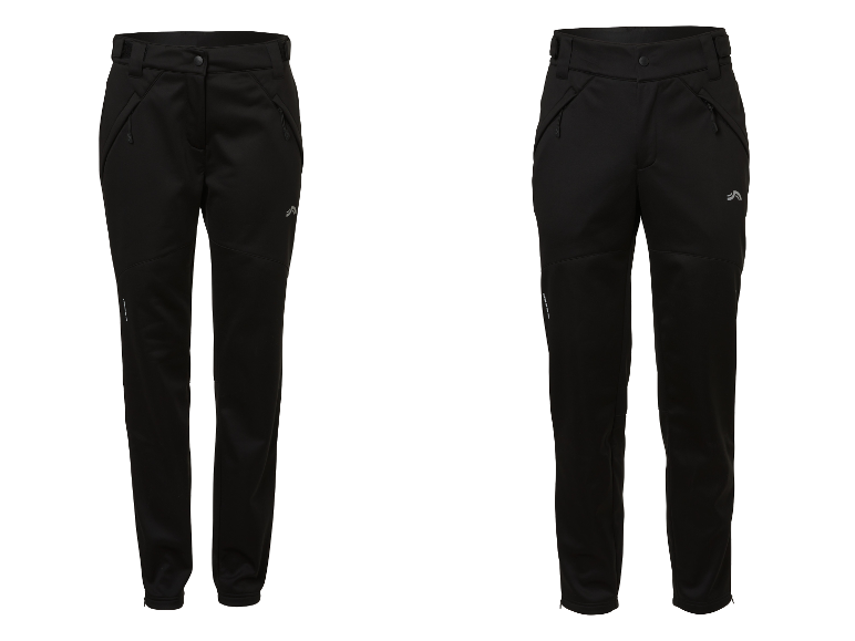 Schwarze Herren-Sporthose mit Reißverschlüssen und reflektierendem Logo.