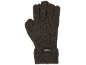 Braune Strickhandschuhe mit schwarzem rechteckigem Logo