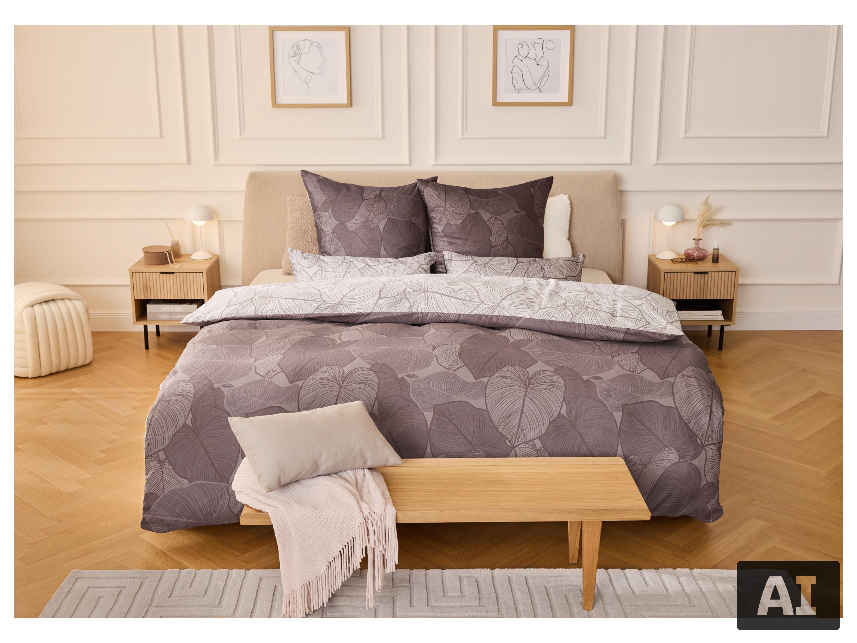 LIVARNO® Mikrofaser-Satin-Bettwäsche, 200 x 220 cm (Braun) – Bild 2 von 4