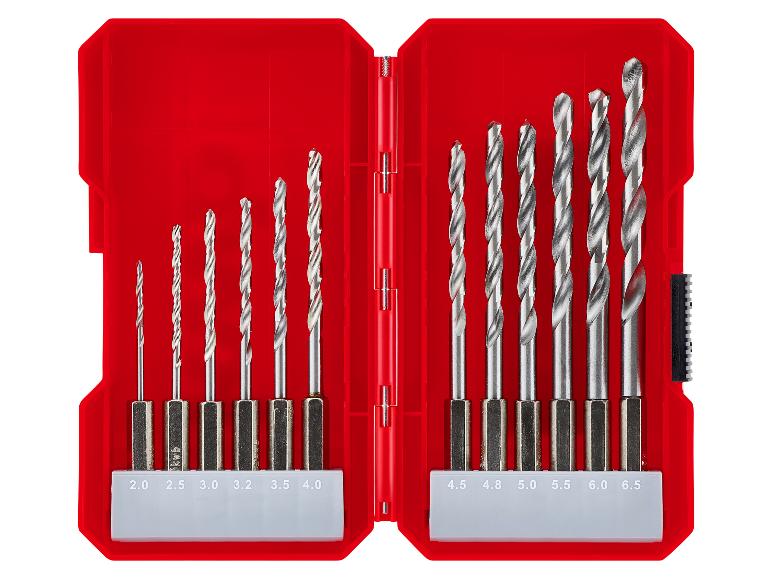 Set Metallbohrer in einer roten Box, mit Größen von 2.0 bis 6.5 mm.