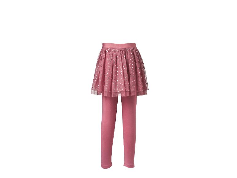 Rosa Leggings mit angenähtem glitzerndem Tüllrock mit Punkten für Kinder