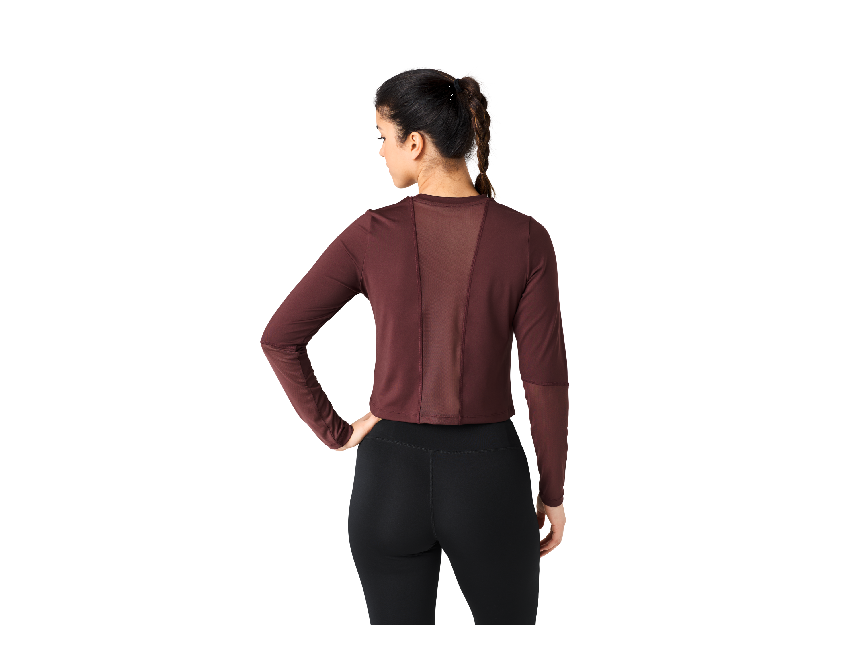 Thumbnail - CRIVIT Damen Funktionsshirt, schnelltrocknend und feuchtigkeitsableitend (Braun, L(44/46))