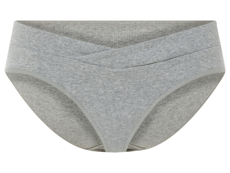 Graue, gerippte Slips mit hohem Bund.