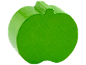 Grüne Holzspielfigur in Form eines Apfels.