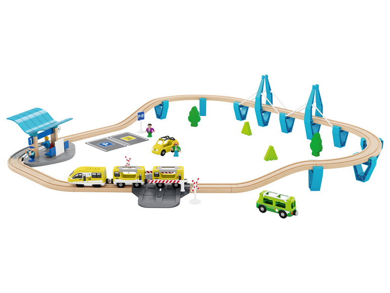 Gehe zu Vollbildansicht: Playtive Eisenbahn-Set Dschungel / Passagierzug, aus Buchenholz - Bild 7