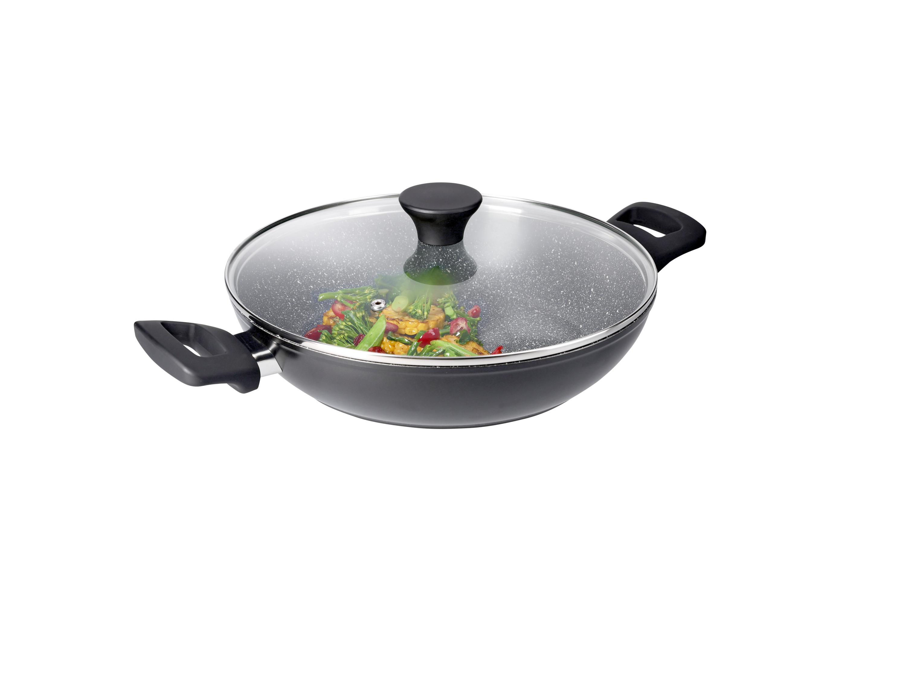 Thumbnail - SILVERCREST® Aluguss-Servierpfanne, mit Glasdeckel 28 cm mit Deckel (Schwarz)