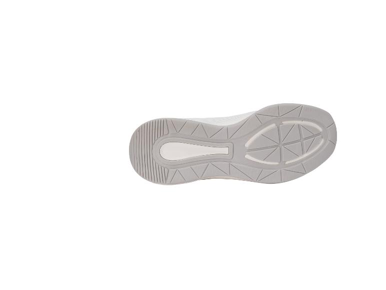 Graue Sportschuhsohle mit geometrischen Details und Textur.