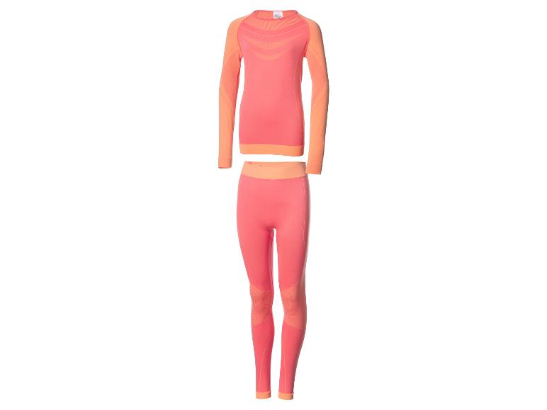 Pink-orangefarbenes Langarm-Thermo-Set und Leggings