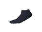 Dunkelblaue Socke auf weißem Hintergrund.