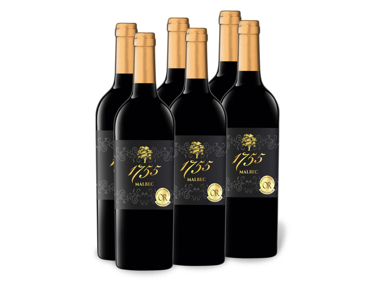 Gehe zu Vollbildansicht: 6 x 0,75-l-Flasche Weinpaket 1755 Malbec Côtes du Lot IGP trocken, Rotwein - Bild 1