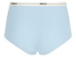Hellblaue Unterhose mit weißem Band und 'MCXX'-Logo.