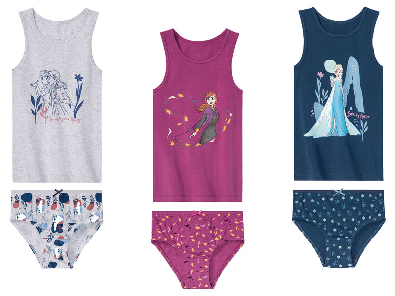Frozen Tanktops und Unterhosen mit Anna und Elsa Motiven.