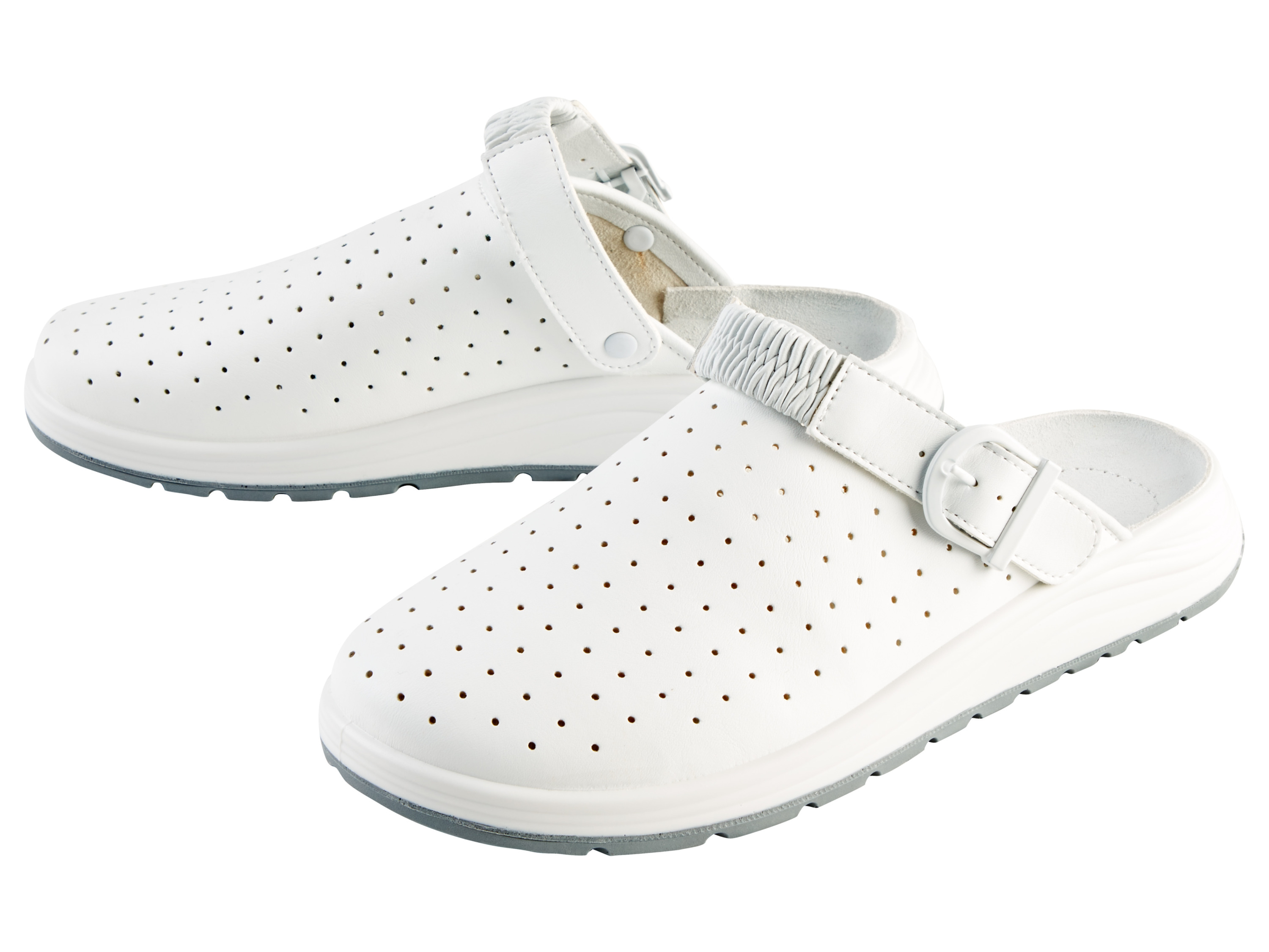 Damen Herren Berufsschuh Clog (Creme, 45)““ | Antistatisch Sicherheitsklasse: – Verschlussart: creme: Fersenriemen