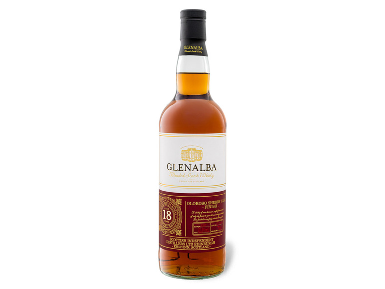 Gehe zu Vollbildansicht: Glenalba Blended Scotch Whisky 18 Jahre Sherry Cask Finish mit Geschenkbox 41,4% Vol - Bild 2