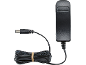 Schwarzes Netzteil mit DC-Stecker und aufgerolltem Kabel