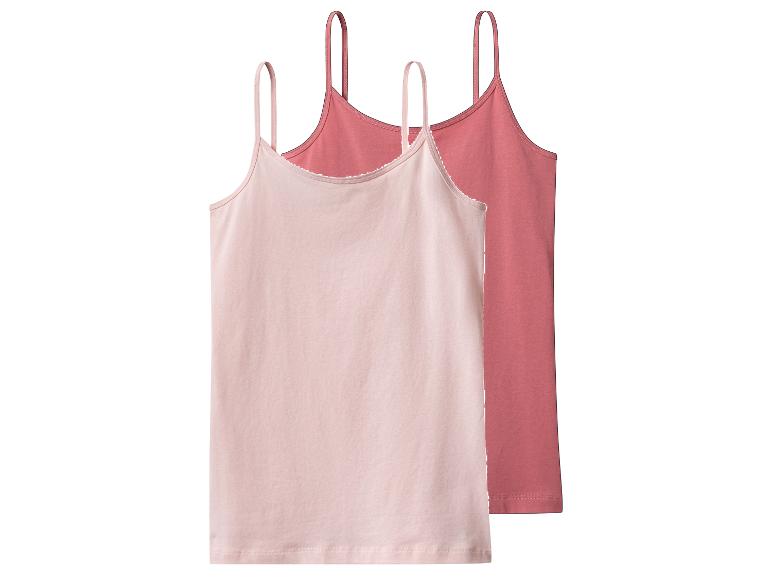 Set aus zwei Baumwoll-Spaghettiträgertops in Hellrosa und Dunkelrosa