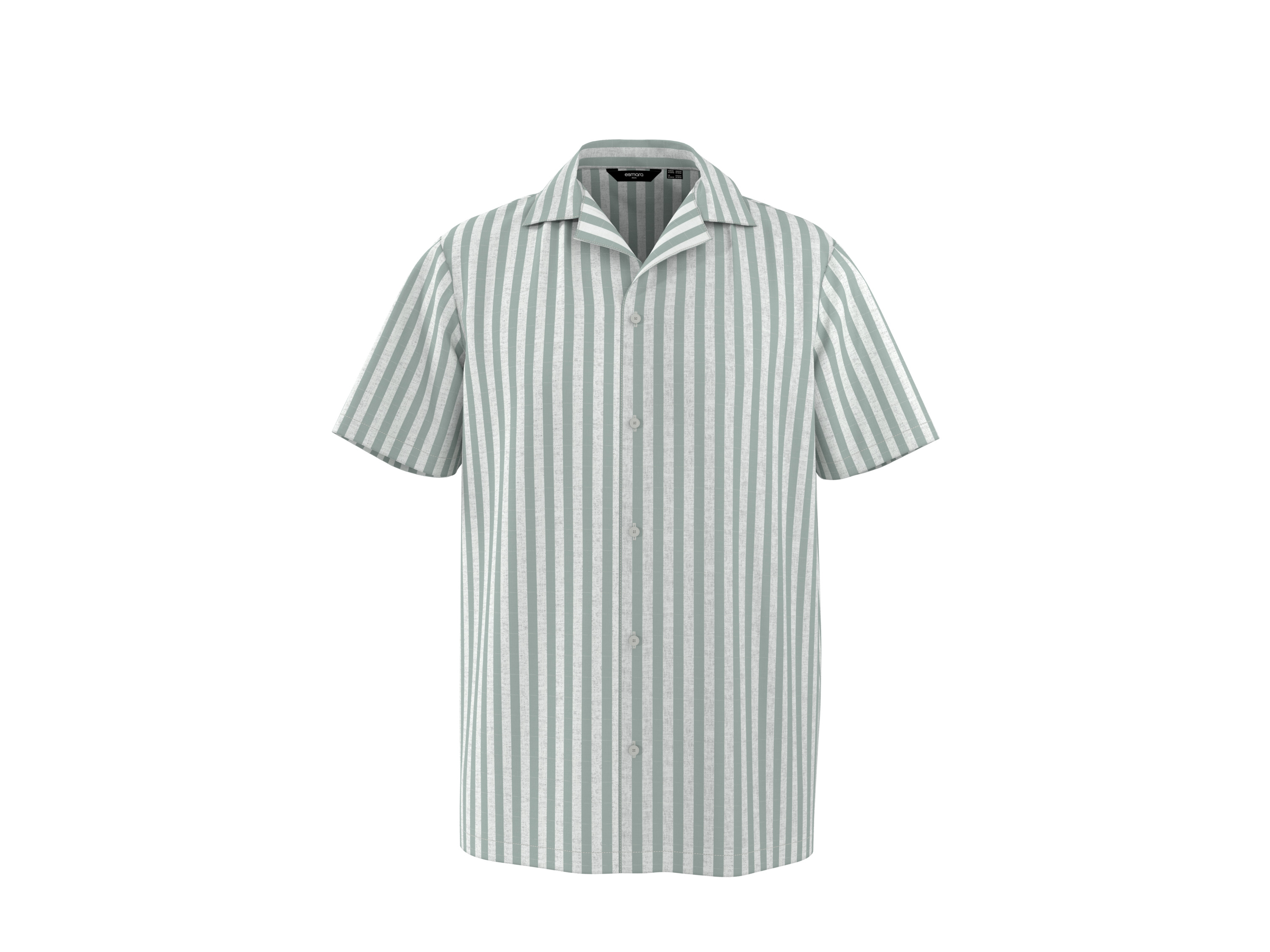 ESMARA MEN Herren Freizeithemd mit Leinen (Streifen/grün/weiß, M (39/40))