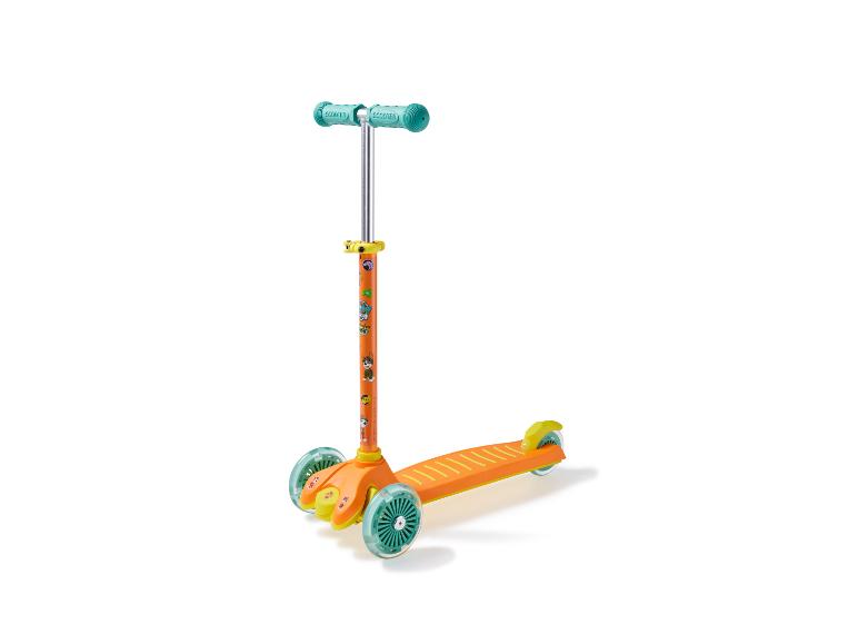 Orange-türkis Kinderroller mit Paw Patrol Motiv.