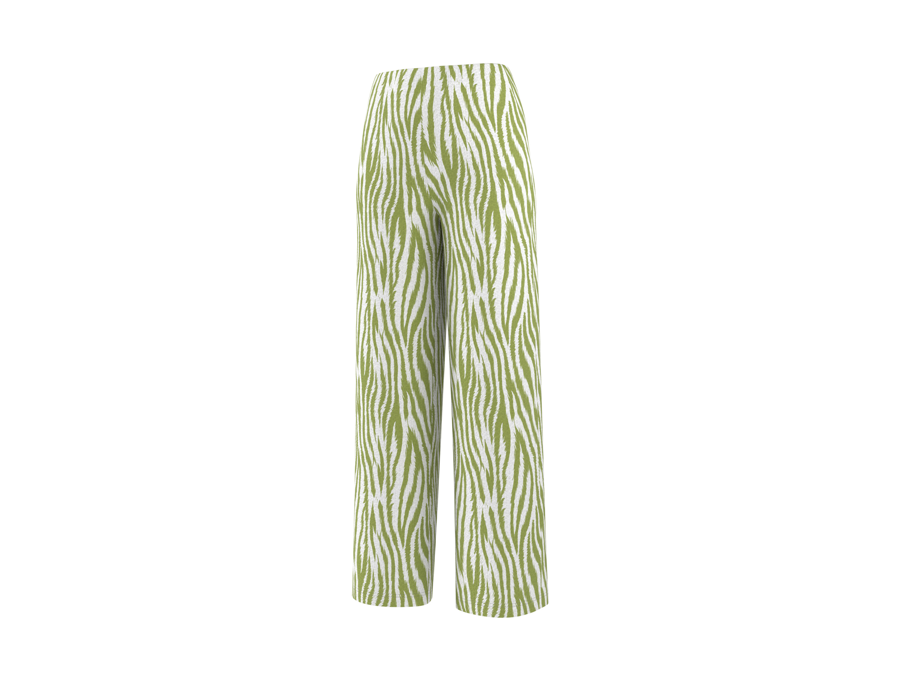ESMARA® Damen Wide-Leg-Hose (Gemustert/grün, L(44/46)) – Bild 3 von 4