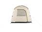 Beige und grünes Campingzelt mit Fenster.