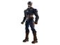 Superhelden-Actionfigur in blau-rotem Anzug mit Schild und Stern.