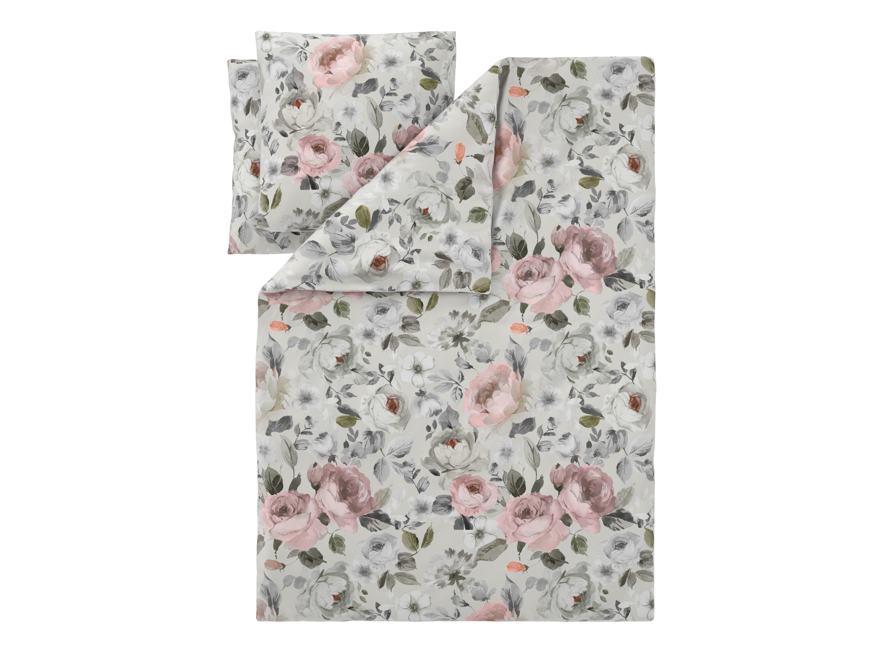 LIVARNO® Edel-Renforcé-Bettwäsche, 200 x 220 cm (weiß/beige/grün)