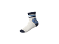 Weißer Kindersocken mit blauem Triceratops-Dinosaurier-Motiv