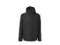 Schwarze wasserdichte Jacke mit Kapuze und Reißverschluss