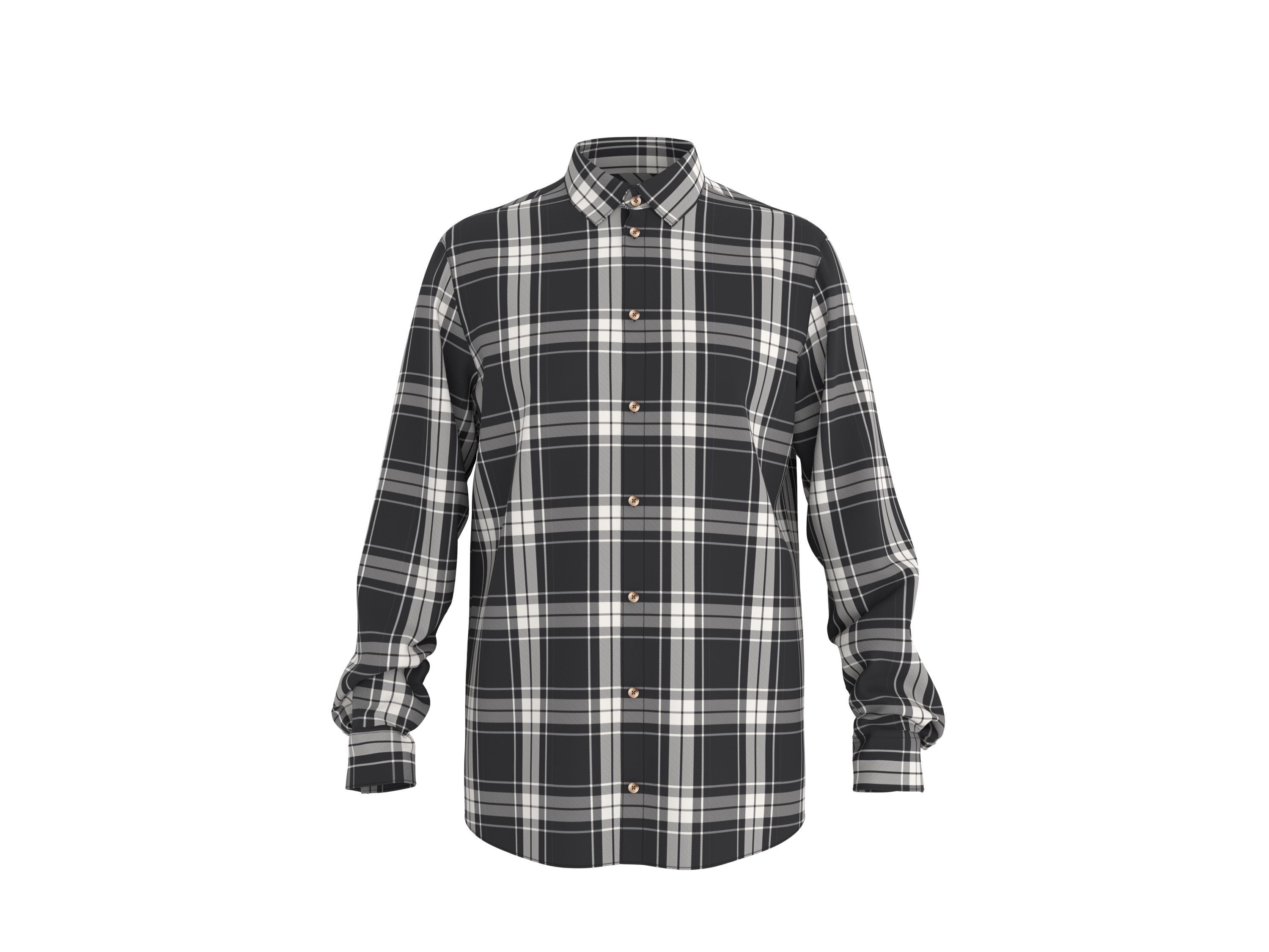 ESMARA MEN Herren Flanell-Freizeithemd (Karo/schwarz/weiß, XL (43/44))""