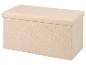 Beige rechteckige Aufbewahrungsbank mit Bouclé-Textur