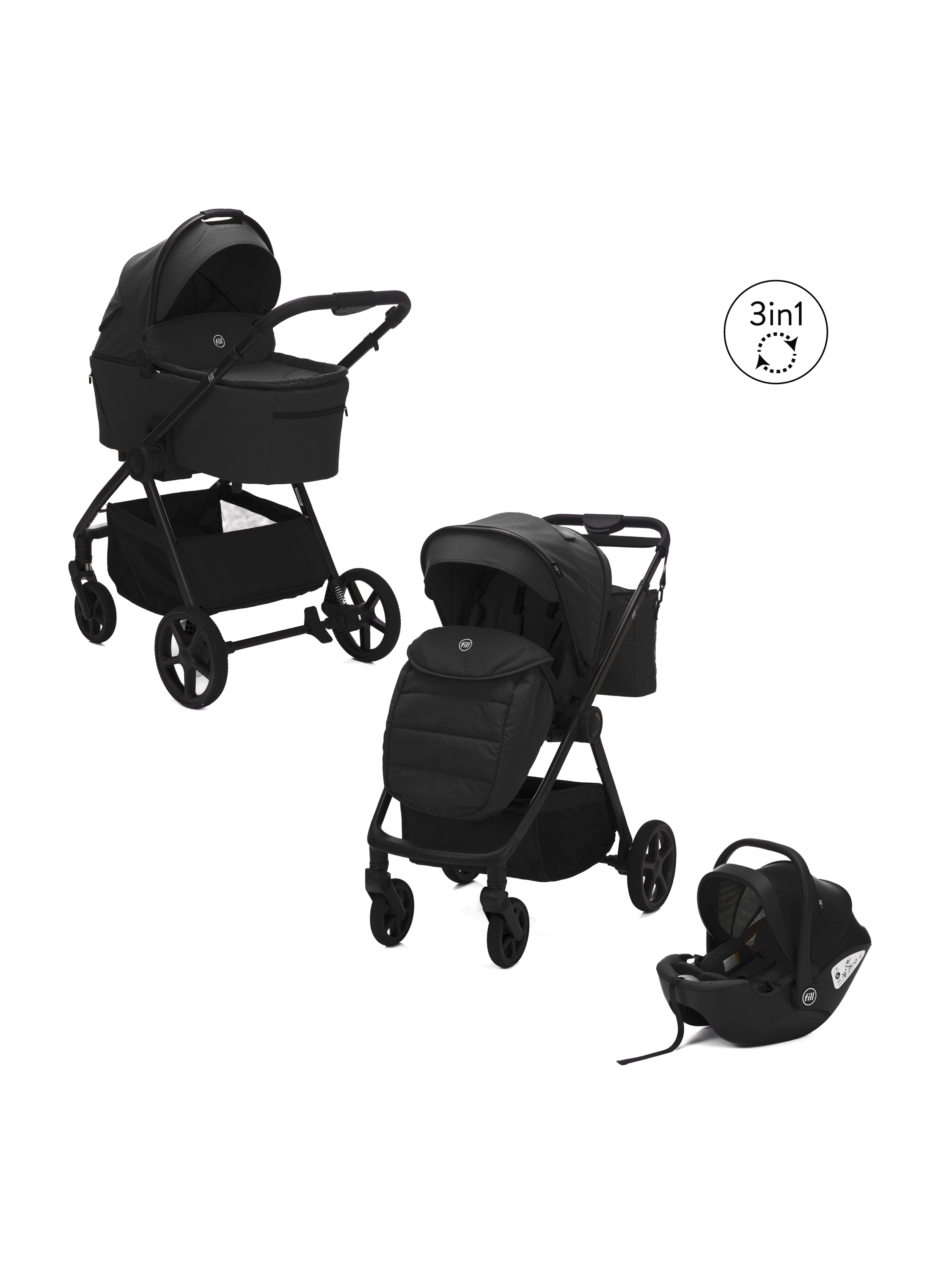 Fillikid Kombi-Kinderwagen Lion, (Set, 5-tlg) – Bild 2 von 4