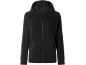 Schwarzer Damen-Fleece-Kapuzenpullover mit Reißverschluss