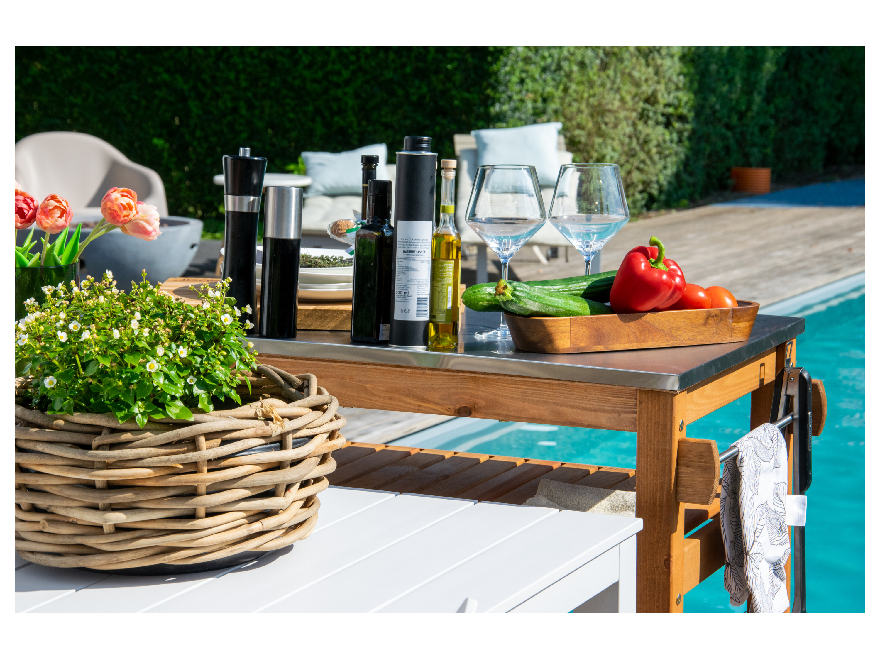 Thumbnail - dobar Beistellwagen mit Edelstahlplatte