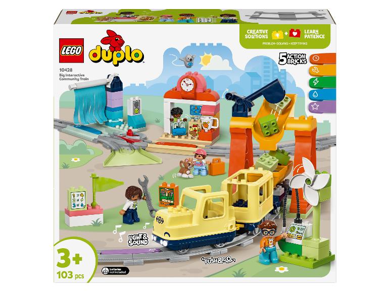 LEGO Duplo 10428 Großer Interaktiver Gemeinschaftszug Karton, mit Zug, Figuren und Zubehör.