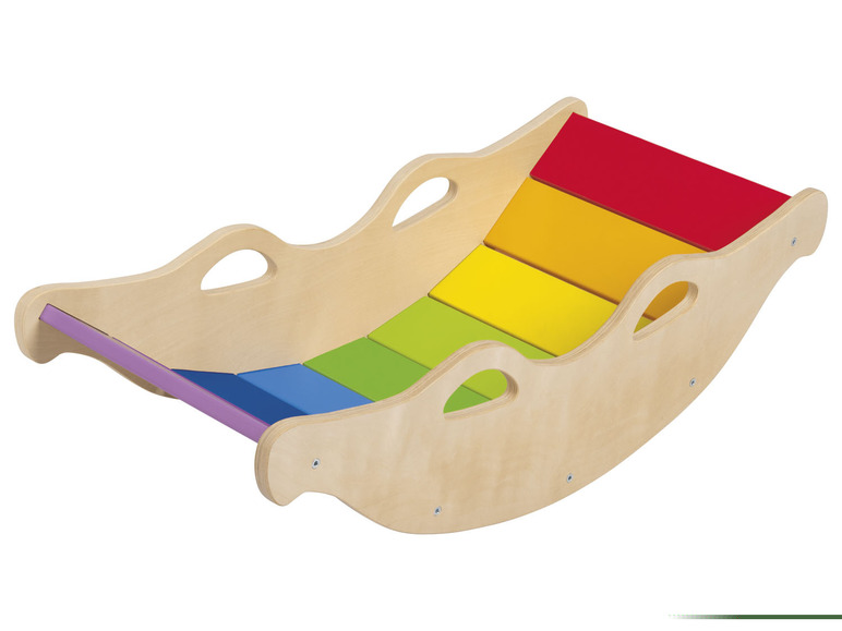 Gehe zu Vollbildansicht: Playtive Holz Balancewippe, in Regenbogenfarben - Bild 1