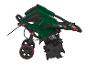 Klappbare elektrische Gartenfräse in Grün und Schwarz mit Rädern