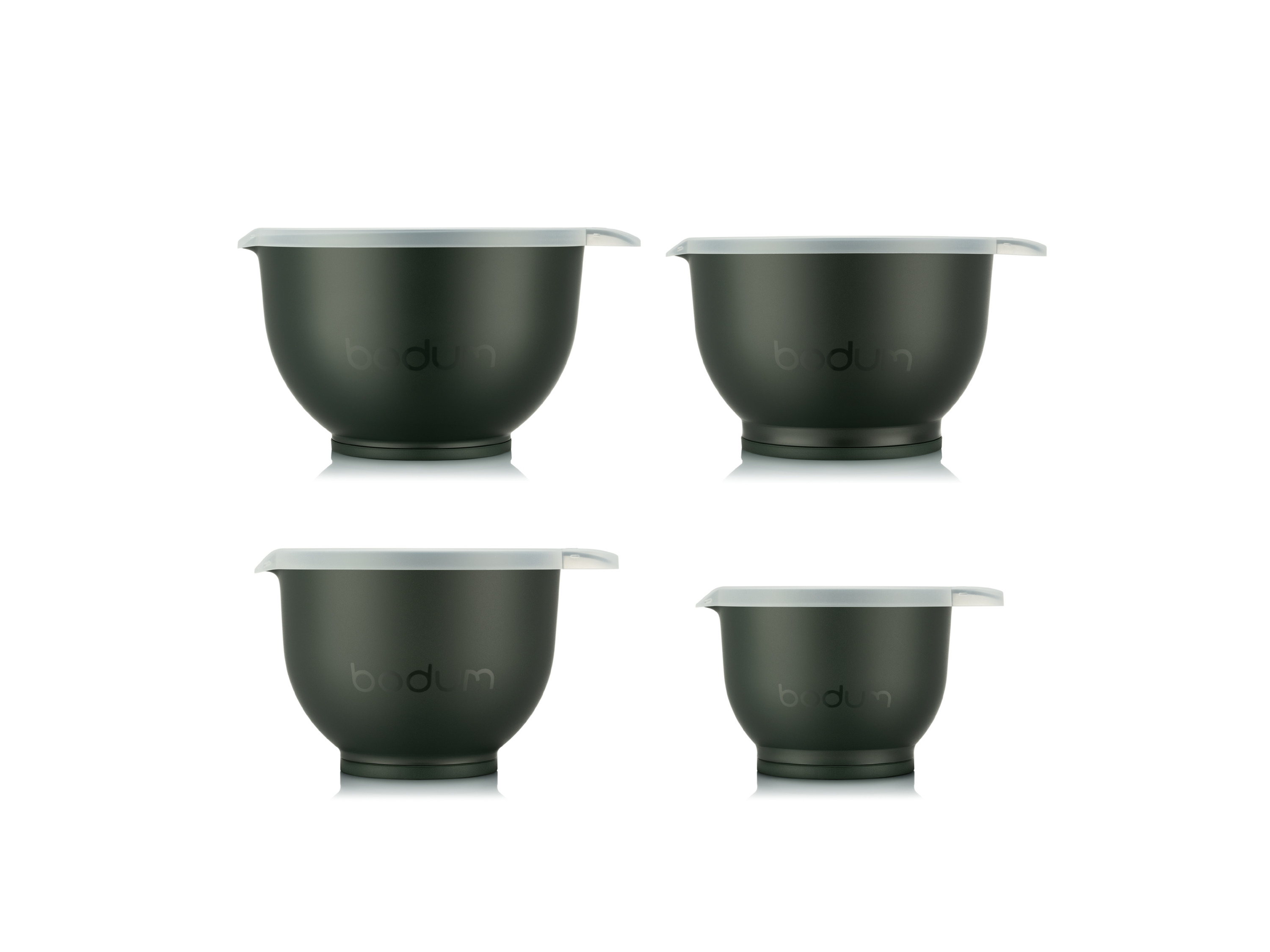 BODUM Bistro Set 3 Salatschüsseln, doppelwandig, 0,6l, 3,0l, 6,5l (Dunkelgrün)""
