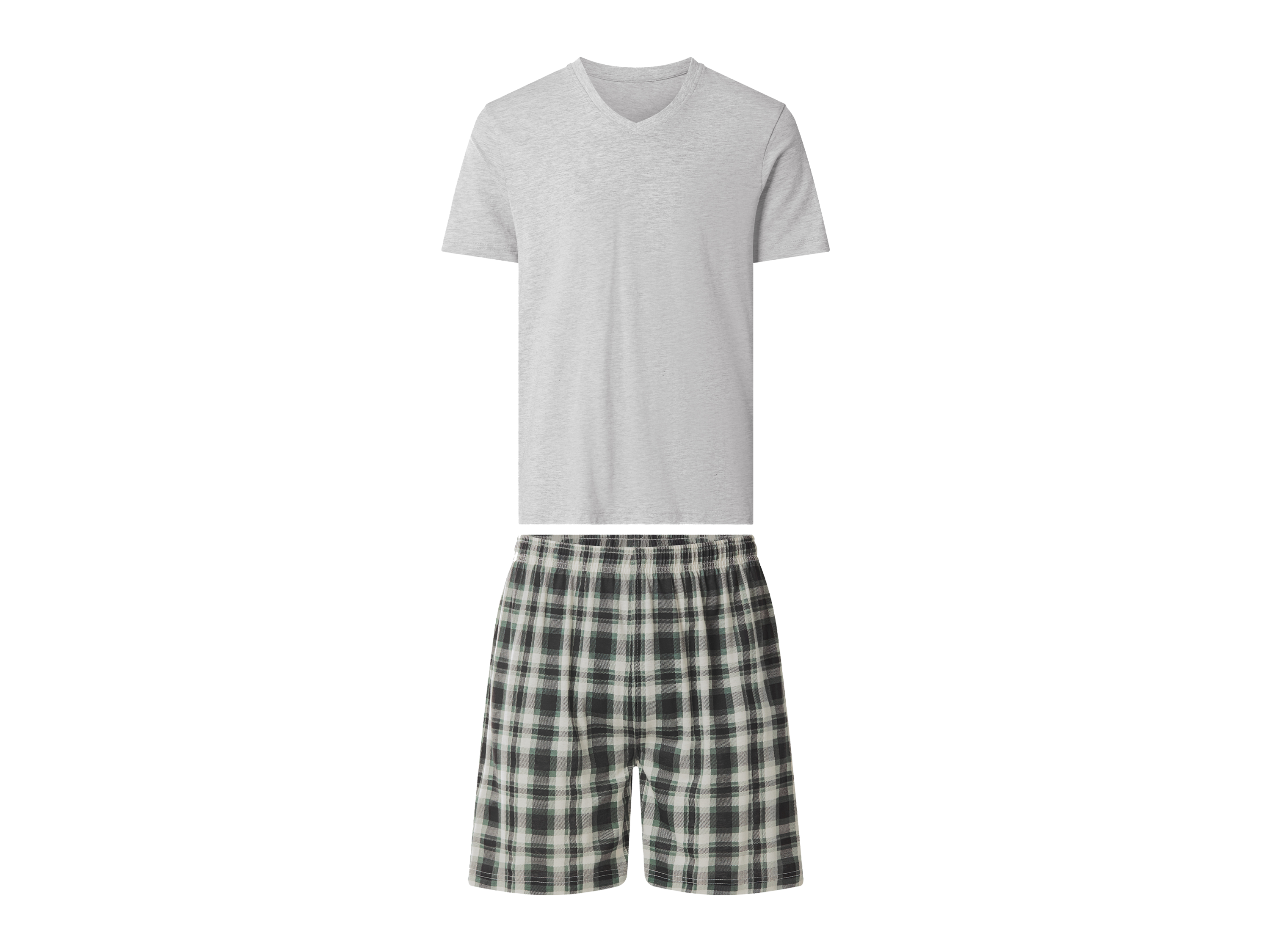 ESMARA MEN Herren Shorty Pyjama (grau/schwarz/beige, XL (56/58))