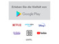 Google Play mit Apps wie Netflix, Prime Video und Disney+.