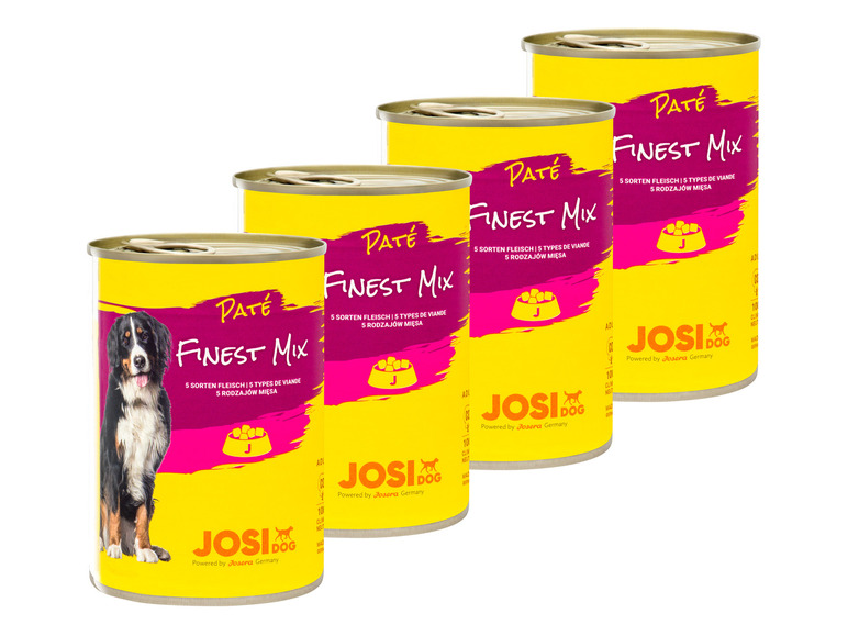 Gehe zu Vollbildansicht: JosiDog Hundenassnahrung Paté Finest Mix, 4 x 400 g - Bild 1