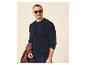 Herren Grobstrickpullover in Dunkelblau.