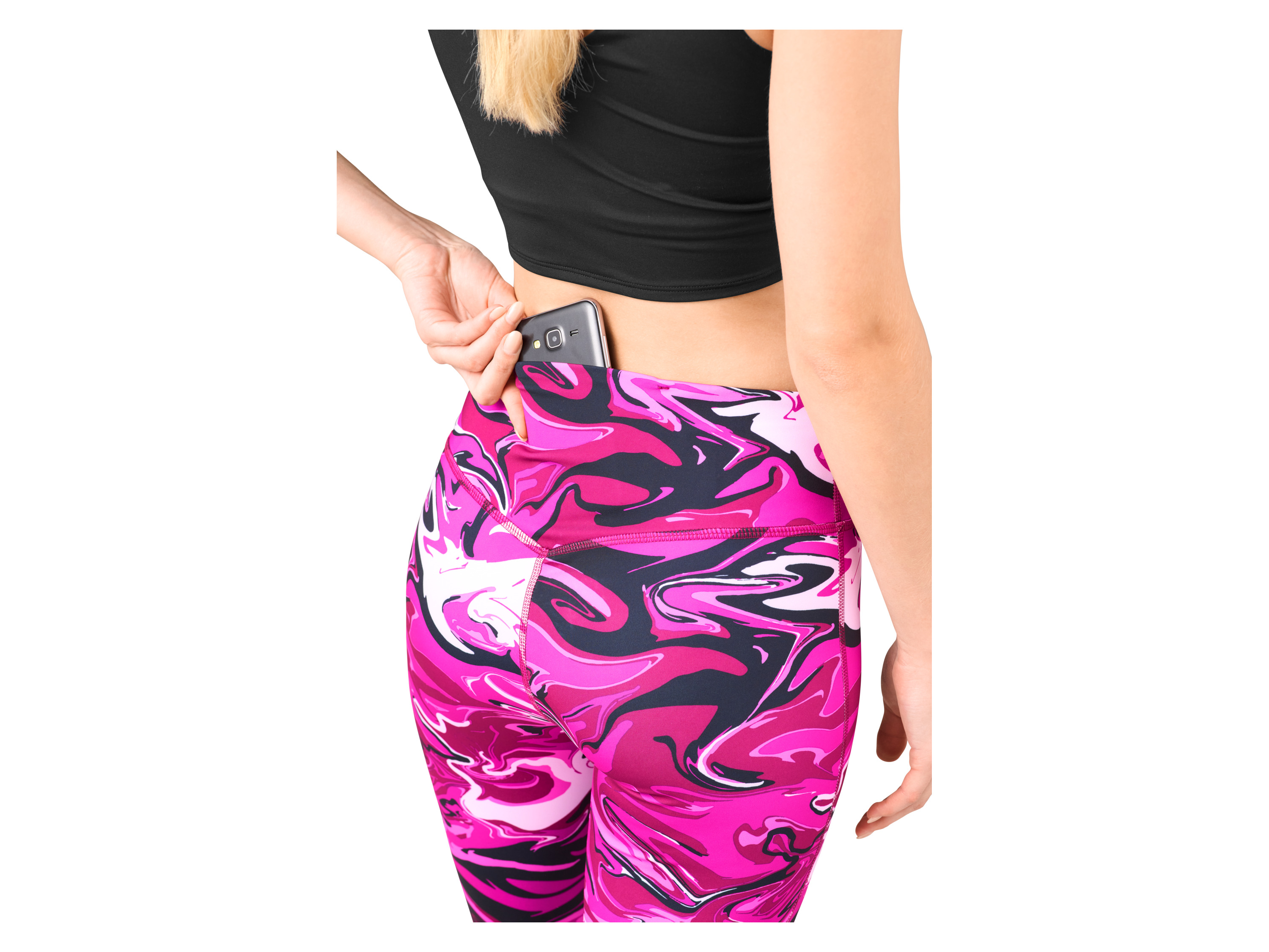 Thumbnail - CRIVIT Damen Funktionstights (Gemustert/pink, M(40/42))