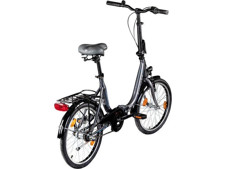 Ein Zündapp Faltrad mit Gepäckträger.