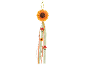 Herbstdekoration mit Sonnenblume, Marienkäfern und Vogelscheuchen