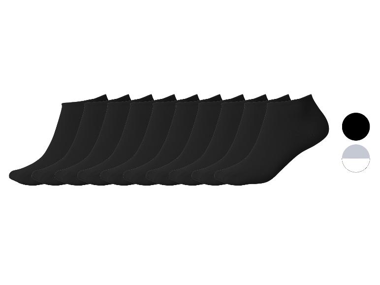 10er-Pack schwarze Kurzsocken mit Farboptionen in Schwarz und Grau/Weiß.