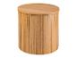 Runder Nachttisch oder Beistelltisch aus Holz mit gerilltem Design
