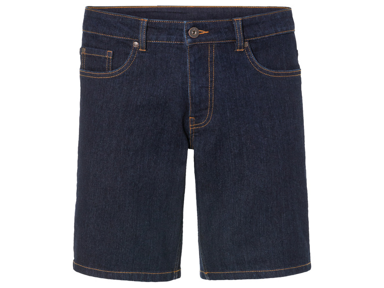 Eine dunkelblaue Jeans-Shorts