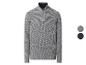 Herren-Strickpullover in Grau mit halbem Reißverschluss und zwei Farboptionen.